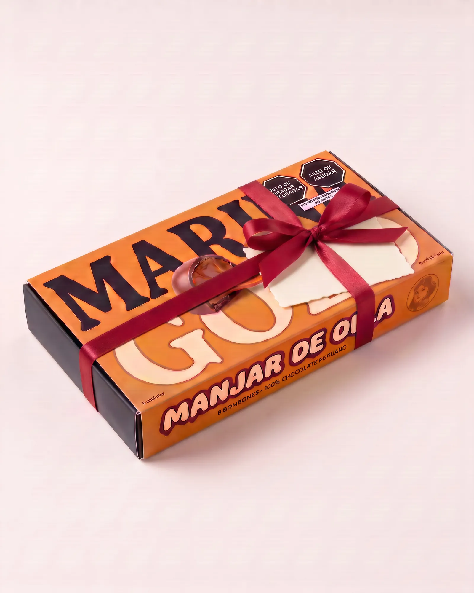 Caja Manjar de olla lista para regalo, con cinta roja